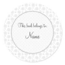 Book plate with elegant floral design stickers