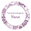 Book plate with lilac retro design stickers