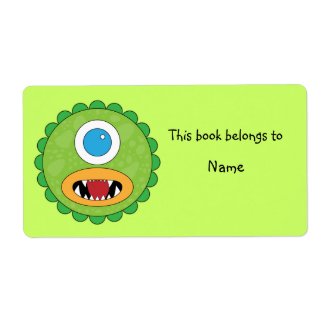 Book plate with monster design label