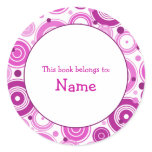 Book plate with pink retro design Book plate with pink retro design