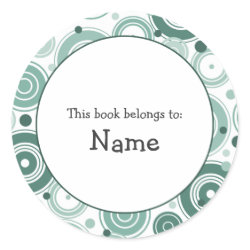 Book plate with retro design - customizable sticker