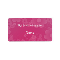 Book plate with romantic floral design label