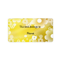 Book plate with romantic floral design address label