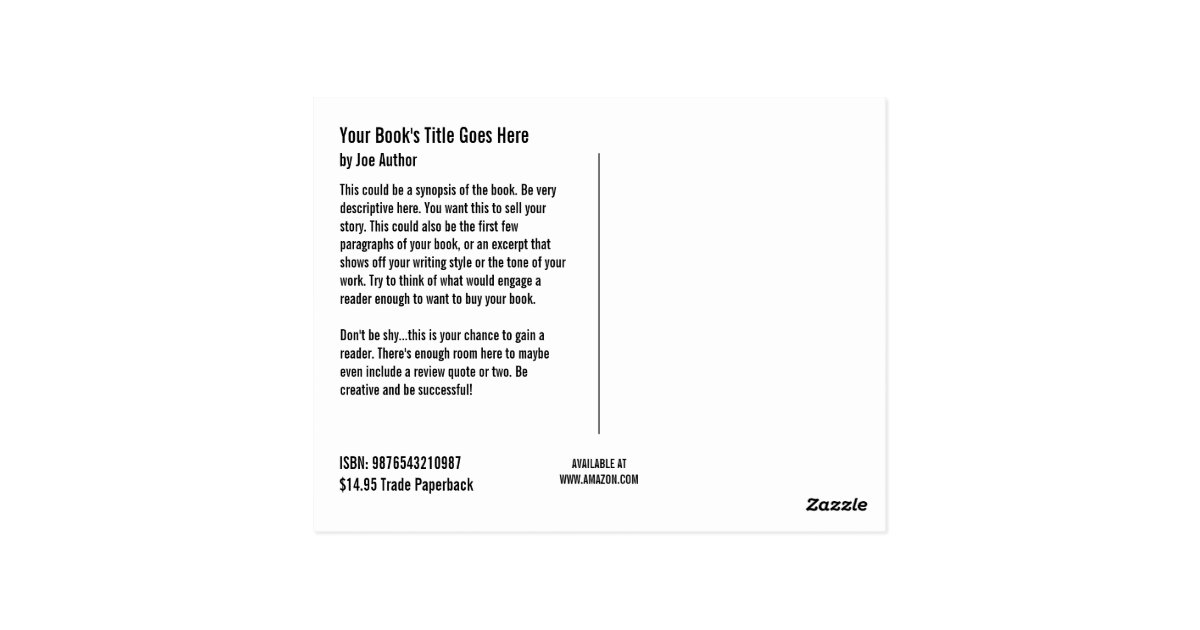 book promotion postcard template zazzle promotional postcards templates