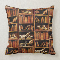 Book Shelves Throw Pillows