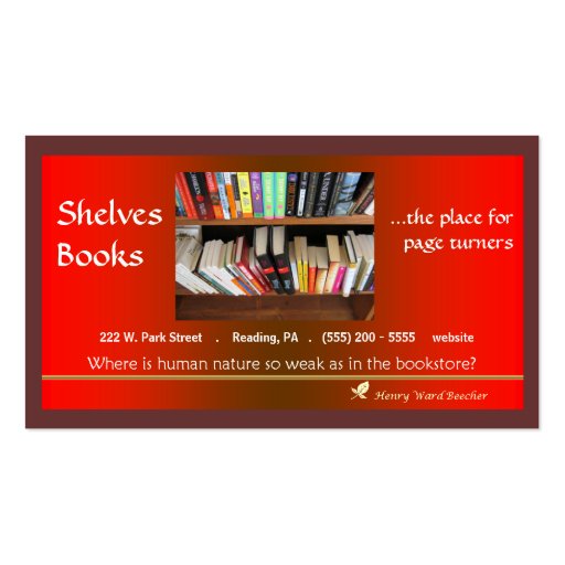 Book store Business Card (front side)