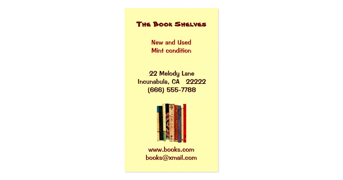 Book Store Business Card Zazzle