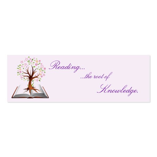 book tree knowledge bookmark business card templates (front side)
