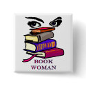 Book Woman Button by Jaenne Book Woman Button