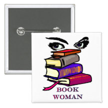 Book Woman Button