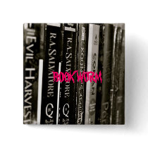 BOOK WORM PINBACK BUTTONS