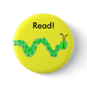 Book Worm buttons by SeaAngel Book Worm buttons