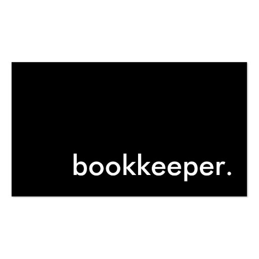 bookkeeper. business card (front side)