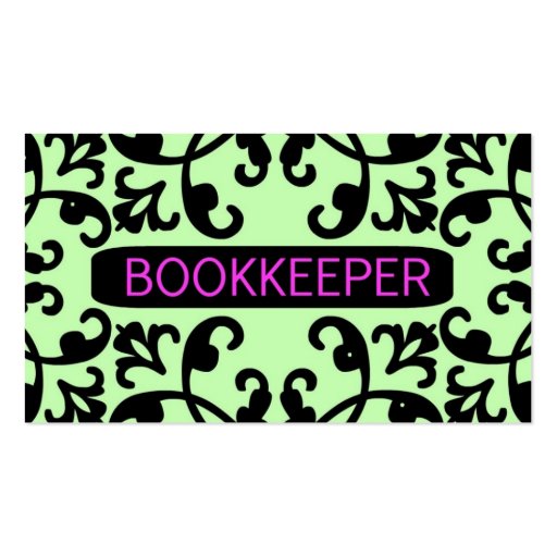 Bookkeeper Damask Business Card (front side)