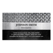 Bookkeeper - Diamond Metal Plate Double-Sided Standard Business Cards (Pack Of 100)