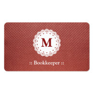 Bookkeeper Lace Monogram Brown Pattern Business Card