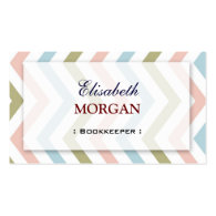 Bookkeeper - Natural Graceful Chevron Business Card Templates