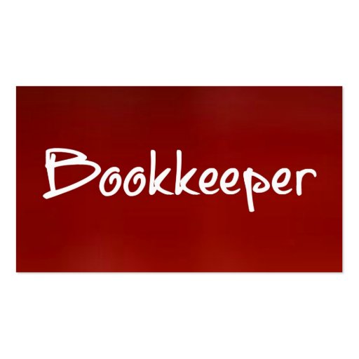 Bookkeeper Red Business Card (front side)