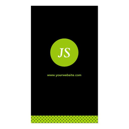 Bookkeeper - Stylish Apple Green Business Cards (back side)
