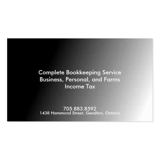 Bookkeeping & Accounting Business Card - Monogram (back side)