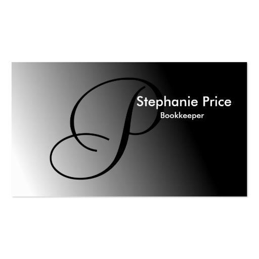 Bookkeeping & Accounting Business Card - Monogram (front side)