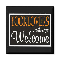 Booklovers always welcome sign magnets