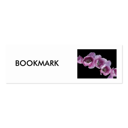 Bookmark, A Wave of Purple Tulips Business Card Templates (front side)
