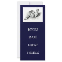 BOOKMARK: BOY READING: PENCIL ART RACK CARD DESIGN