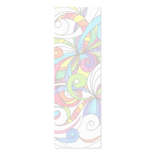 Bookmark Business Card Floral abstract background (back side)