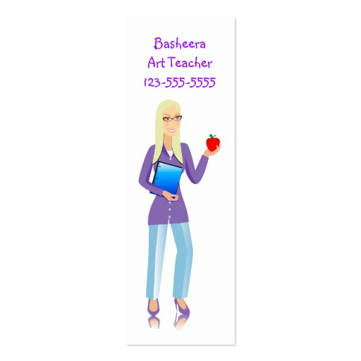 Bookmark Business card for teacher (front side)