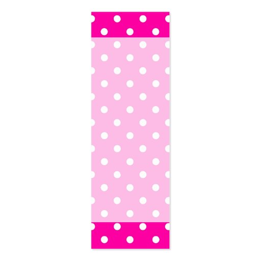 Bookmark Business Card Hot Pink Polka Dot (back side)