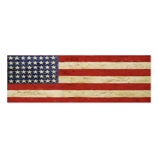 Bookmark Card with Vintage American Flag Business Card Template (front side)