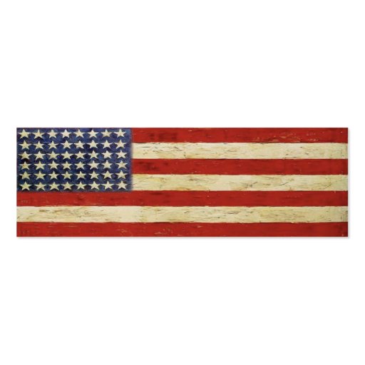 Bookmark Card with Vintage American Flag Business Card Template (back side)