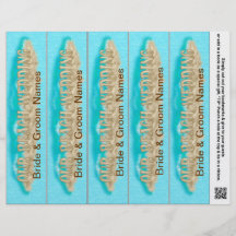 Bookmark Favors for Beach Wedding Party Favors Flyers