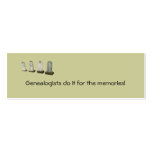 Bookmark - Genealogists do it for the... Business Card Template