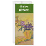 Bookmark Happy Birthday Flower Vase Custom Rack Cards