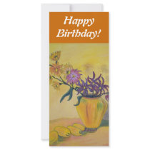 Bookmark Happy Birthday Yellow Vase Custom Rack Card