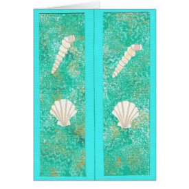 Bookmark Seashells on green card card