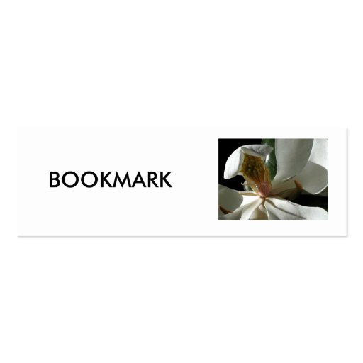 BOOKMARK, "The Secret Magnolia" Business Cards (front side)