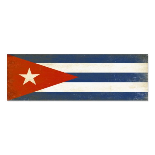 Bookmark with Distressed Vintage Flag from Cuba Business Card Templates (front side)