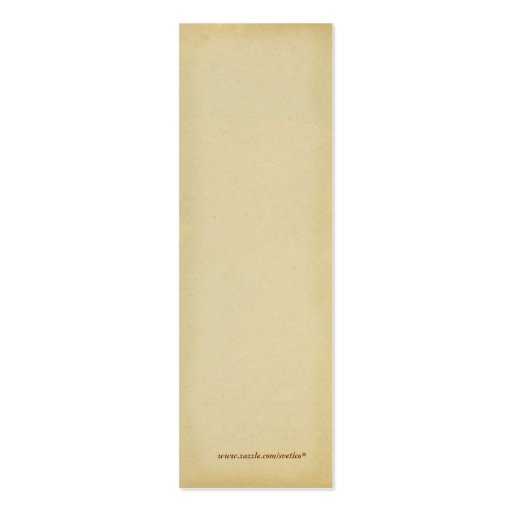 Bookmark with elegant vintage design business card (back side)