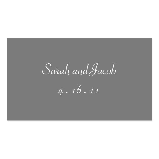 Bookmarked Reception Seating Cards-gray Business Cards (back side)