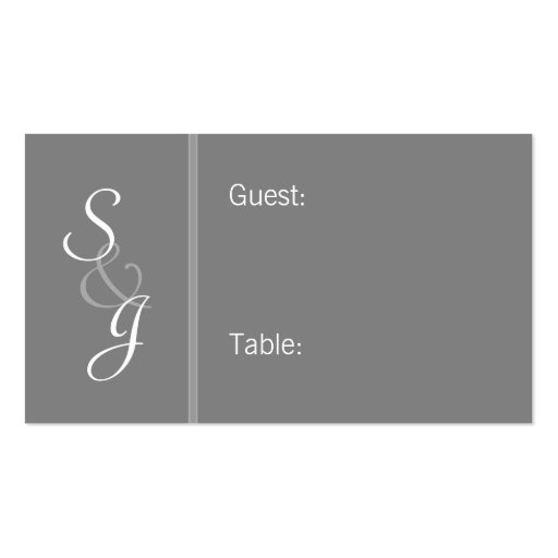 Bookmarked Reception Seating Cards-gray Business Cards