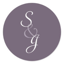 Bookmarked Wedding Envelope Seal-eggplant Stickers