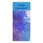 Bookmarker Happy Chanukah Aqua Purple Full Color Rack Card
