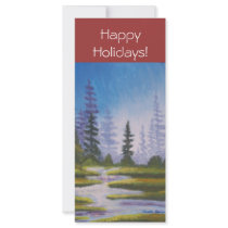 Bookmarker Happy Holidays Pine Forest Personalized Rack Card