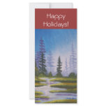 Bookmarker Happy Holidays Pine Forest Personalized Rack Card