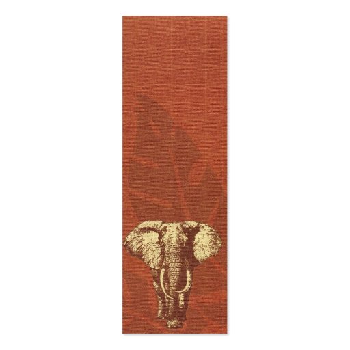 Bookmarker Safari Elephant Business Card Templates (back side)