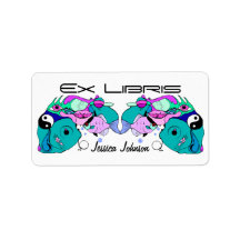 Bookplate Abstract Balance Aquatic Sealife YinYang Labels