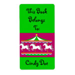 Bookplate Book Label Carousel Child Merry-Go-Round